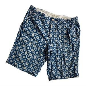 RALPH LAUREN Denim and Supply Blue and White pattern mens shorts Size 33